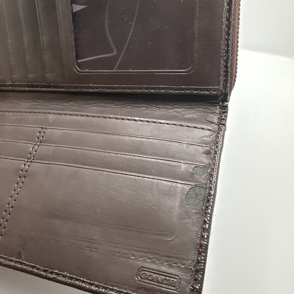 COACH Brown Signature Canvas Wallet - Picture 8 of 11